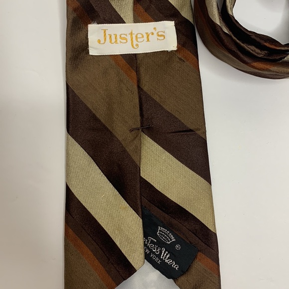 Juster’s | Countess Wara | Vintage Neutral Brown Colored Nexk Tie 70’s Accessory - Picture 4 of 5